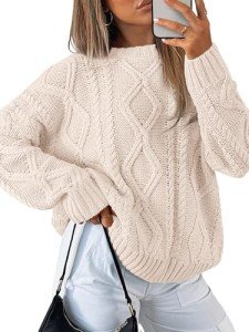 Women’s Oversized Cream Cable Knit Sweater