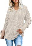 Heymiss Women’s V-Neck Long Sleeve Sweatshirt