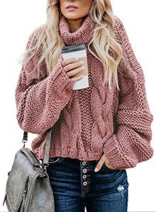 Dokotoo Women's Oversized Turtleneck Chunky Sweater
