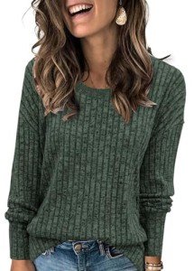 Heymiss Women's Casual Crewneck Sweater Dress - Green