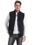 Men's Warm Fleece-Lined Puffer Vest - Black
