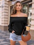 LILLUSORY Women's Oversized Off-The-Shoulder Sweater