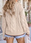 EVALESS Women's Color Block Chunky Knit Sweater