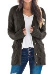 Prettygarden Women’s Chunky Knit Cardigan - Dark Grey