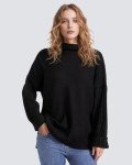 Ymomode Women's Oversized Turtleneck Batwing Sweater