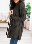 Prettygarden Women’s Chunky Knit Cardigan - Dark Grey