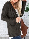 Prettygarden Women’s Chunky Knit Cardigan - Dark Grey