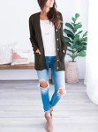 Prettygarden Women’s Chunky Knit Cardigan - Dark Grey