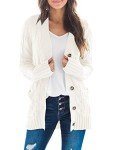 Beige Long Sleeve Cable Knit Cardigan for Women