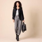 Amazon Essentials Women's Black Lightweight Crewneck Cardigan