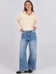 Beige Cable Knit Long Sleeve Sweater for Women