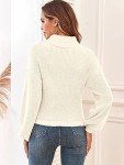 ZAFUL Women's Cropped Turtleneck Lantern Sleeve Sweater