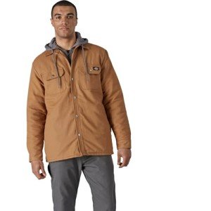 Dickies Men's Fleece Hooded Duck Shirt Jacket