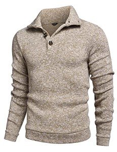 Casual Knit Pullover Sweatshirt for Men - Light Khaki
