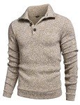Casual Knit Pullover Sweatshirt for Men - Light Khaki