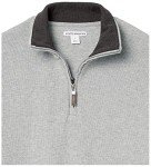 Men's Quarter-Zip French Rib Sweater - Light Grey
