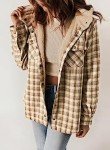 Plaid Oversized Hooded Shacket for Women