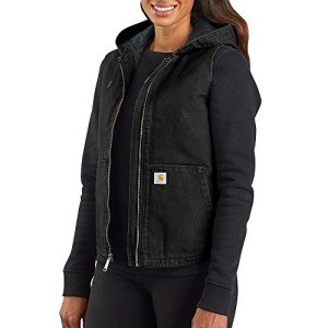 Carhartt Women's Black Hooded Utility Vest, X-Small