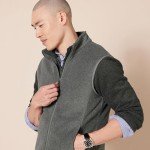 Men's Full-Zip Polar Fleece Vest in Charcoal
