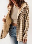 Plaid Oversized Hooded Shacket for Women