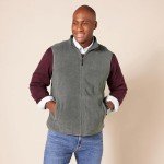 Men's Full-Zip Polar Fleece Vest in Charcoal