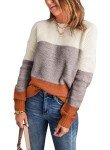 Dokotoo Women's Color Block Bat Sleeve Sweater