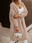 Aoysky Women's Oversized Hooded Cardigan Sweater, Apricot