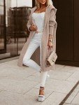 Aoysky Women's Oversized Hooded Cardigan Sweater, Apricot