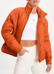 EVALESS Women's Lightweight Quilted Puffer Jacket - Orange