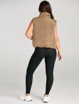 Women's Lightweight Sleeveless Puffer Vest in Khaki