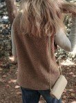 Fuzzy Fleece Oversized Vest for Women - Dark Khaki