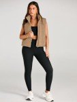 Women's Lightweight Sleeveless Puffer Vest in Khaki