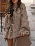 Women's Chunky Knit Cardigan Jacket - Camel