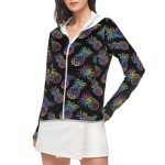 Pineapple Print UV Protection Women's Long Sleeve Hoodie