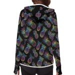 Pineapple Print UV Protection Women's Long Sleeve Hoodie