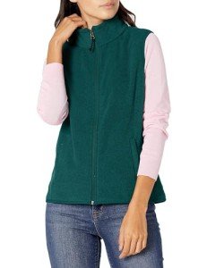 Women's Plus Size Sleeveless Polar Fleece Vest – Dark Green