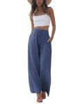Faleave Women's Flowy Cotton Linen Palazzo Pants
