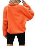 Neon Orange Sherpa Fleece Jacket for Women
