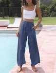 Faleave Women's Flowy Cotton Linen Palazzo Pants