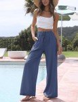 Faleave Women's Flowy Cotton Linen Palazzo Pants