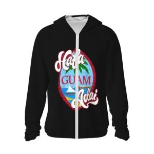 Guam Logo UPF 50+ Sun Protection Hoodie - Black