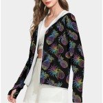 Women's Pineapple Print UV Protection Long Sleeve Jacket