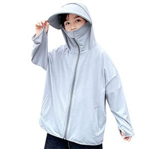 Kids Full Zip Sun Protection Hoodie Jacket, Gray