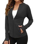 We1Fit Women's Black Hooded Sun Protection Jacket