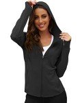 We1Fit Women's Black Hooded Sun Protection Jacket