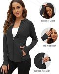 We1Fit Women's Black Hooded Sun Protection Jacket