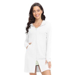 Women's UV Protection Lightweight Hoodie Jacket - White