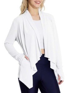 Baleaf Women's Lightweight Sun Protection Cardigan - White