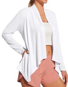 Ewedoos Women's Lightweight Sun Protection Cardigan - White