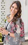 Floral Print Puff Sleeve Kimono Cardigan for Women